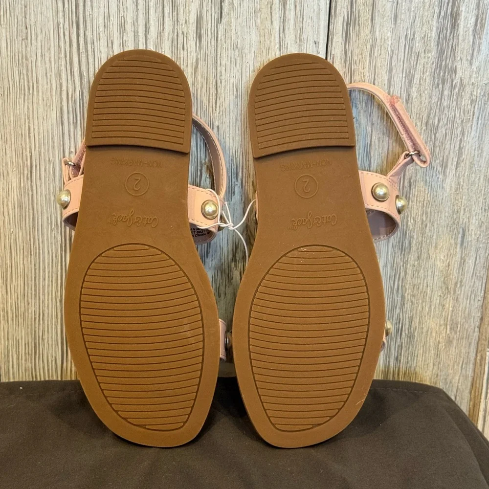 Cat & Jack Pink and Tan Studded Sandals NWT Sz 2